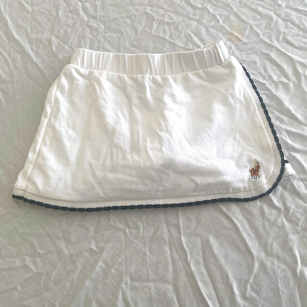 3 - 4 Years Polo Kid’s White Skort with Elastic Waist and Black Trim